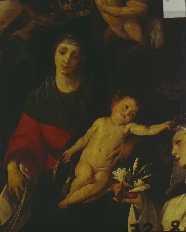 Giovan Battista Crespi, detto Cerano - Madonna del Rosario tra San Domenico e Santa Caterina da Siena, Pinacoteca Brera, Milano, dettaglio